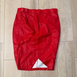 Marée Pour Toi Red Faux Leather Pencil Skirt Size 12